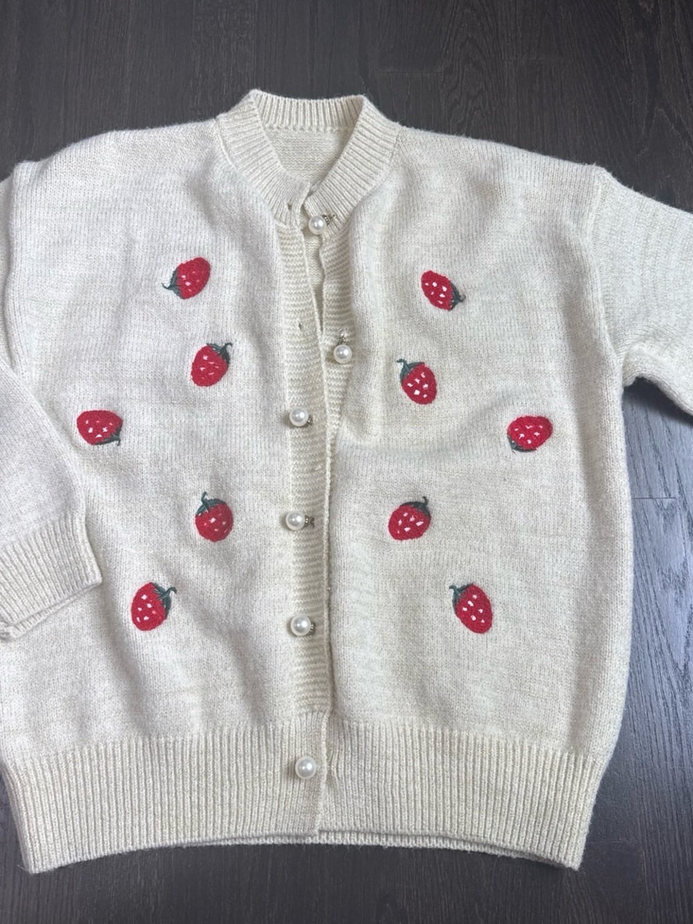 Cream color strawberry cardigan